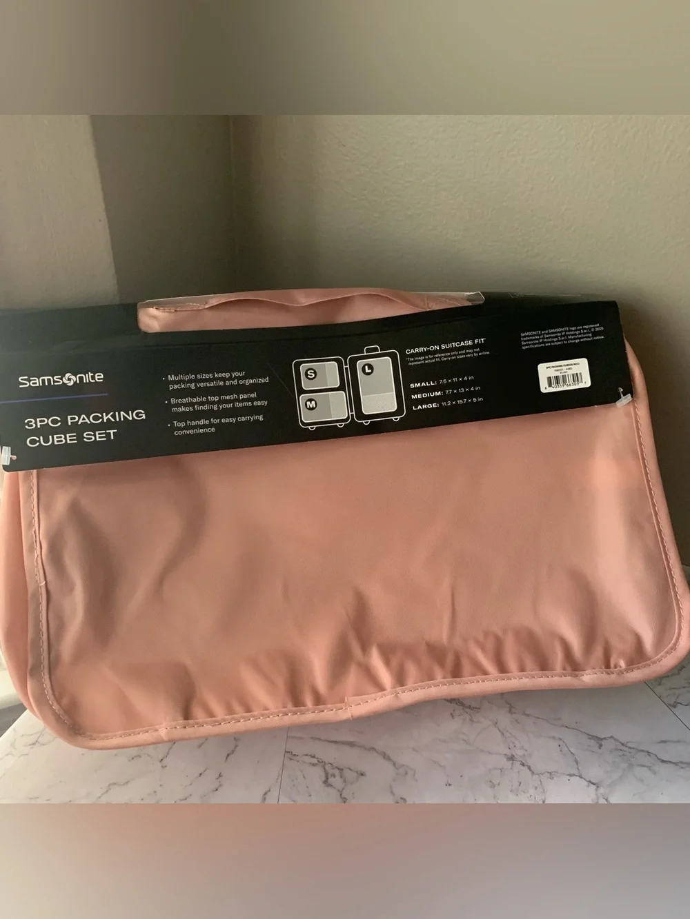 Samsonite 3 Piece Packing Cube Set Travel Carry On Organizer
